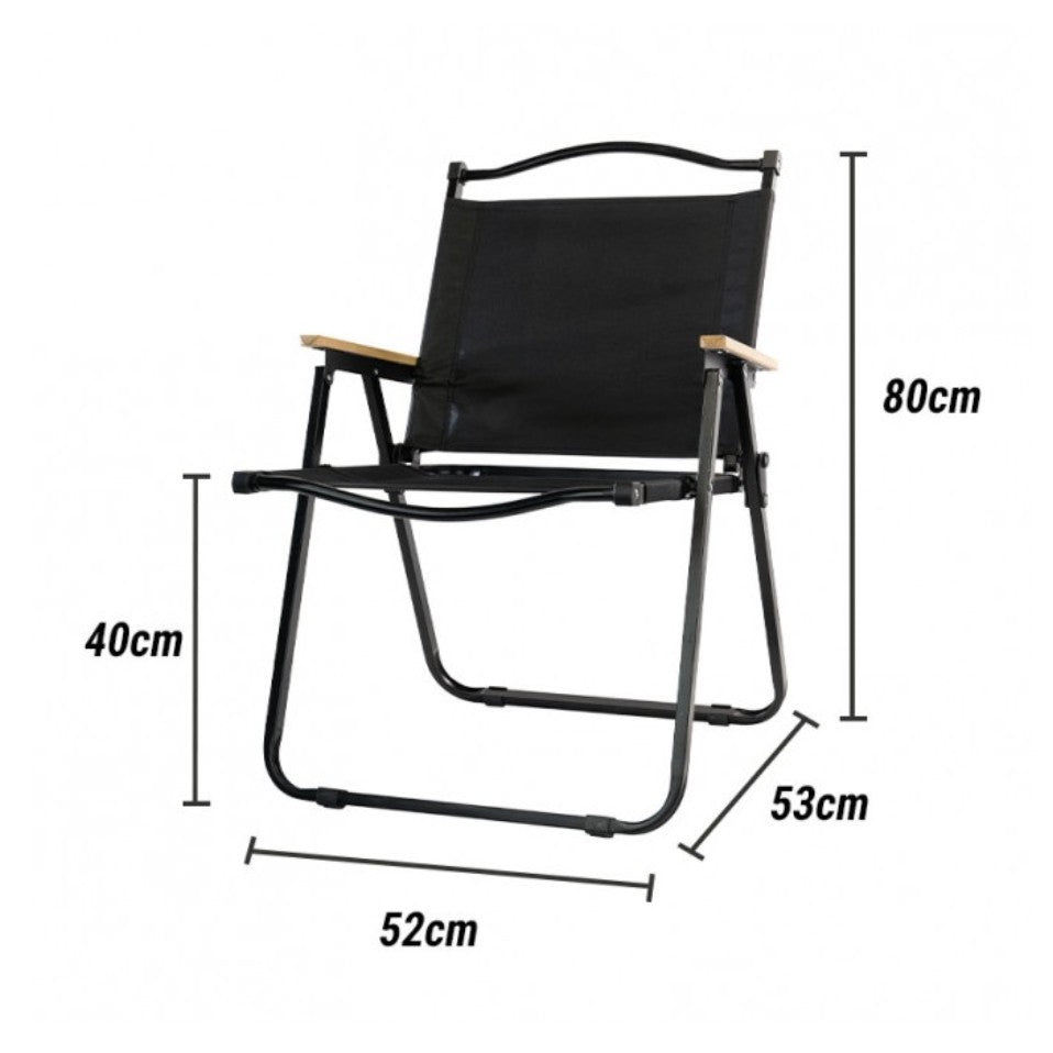 Scaun camping, Aluminiu, Pliabila, Flippy, 52 x 53 x 80 cm, Negru-2