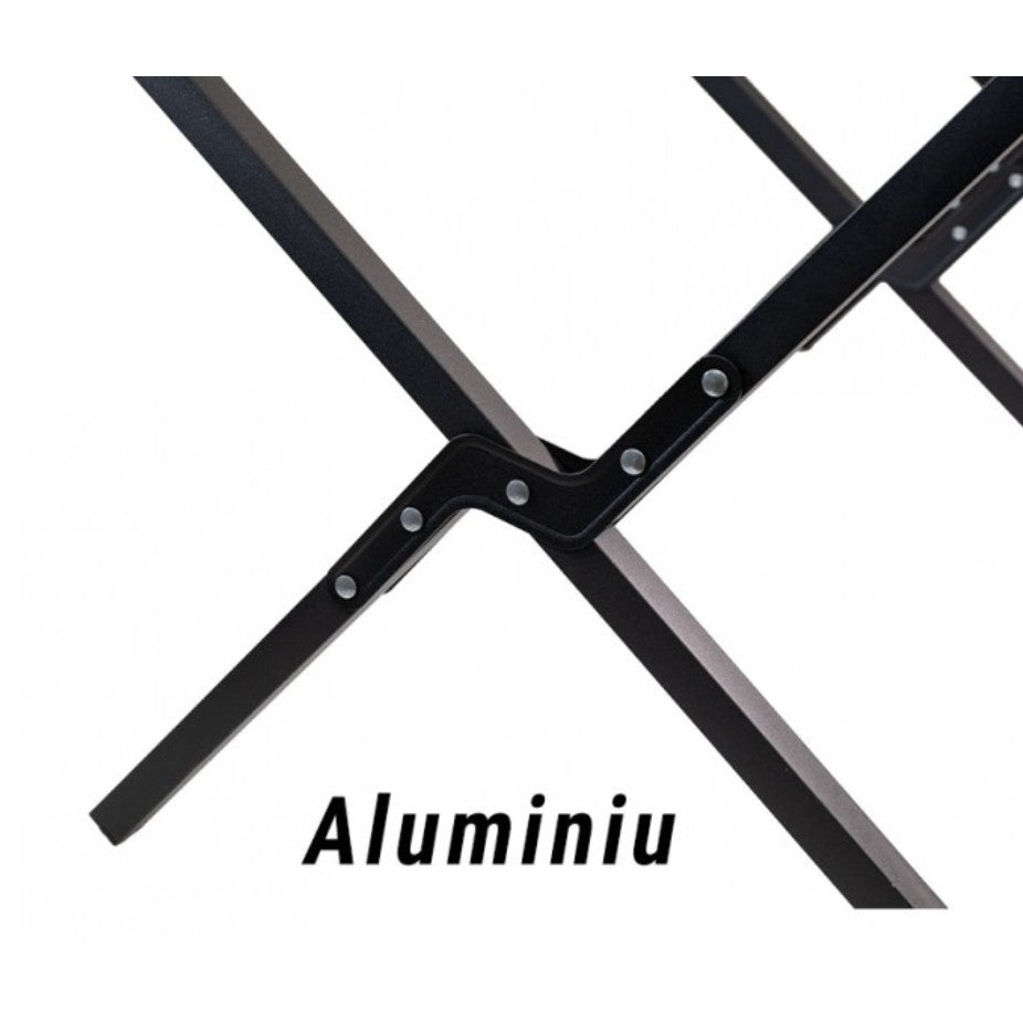 Scaun camping, Aluminiu, Pliabila, Flippy, 52 x 53 x 80 cm, Negru-5