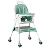 Scaun de Masa pentru Bebelusi si Copii Flippy, cu Roti, cu Tetiera, Telescopic, Pliabil, Masuta Reglabila, Suport Picioare, Scaun cu Invelis Piele Artificiala, Centura Siguranta, Spatiu Depozitare, 97 x 73 x 65 cm, Albastru-0
