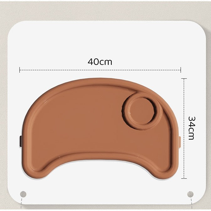 Scaun de masa pentru bebelusi si copii Flippy, cu roti, telescopic, pliabil, masuta reglabila, suport picioare, scaun invelis piele artificiala, centura siguranta, spatiu depozitare, 97 x 73 x 65 cm, maro-8