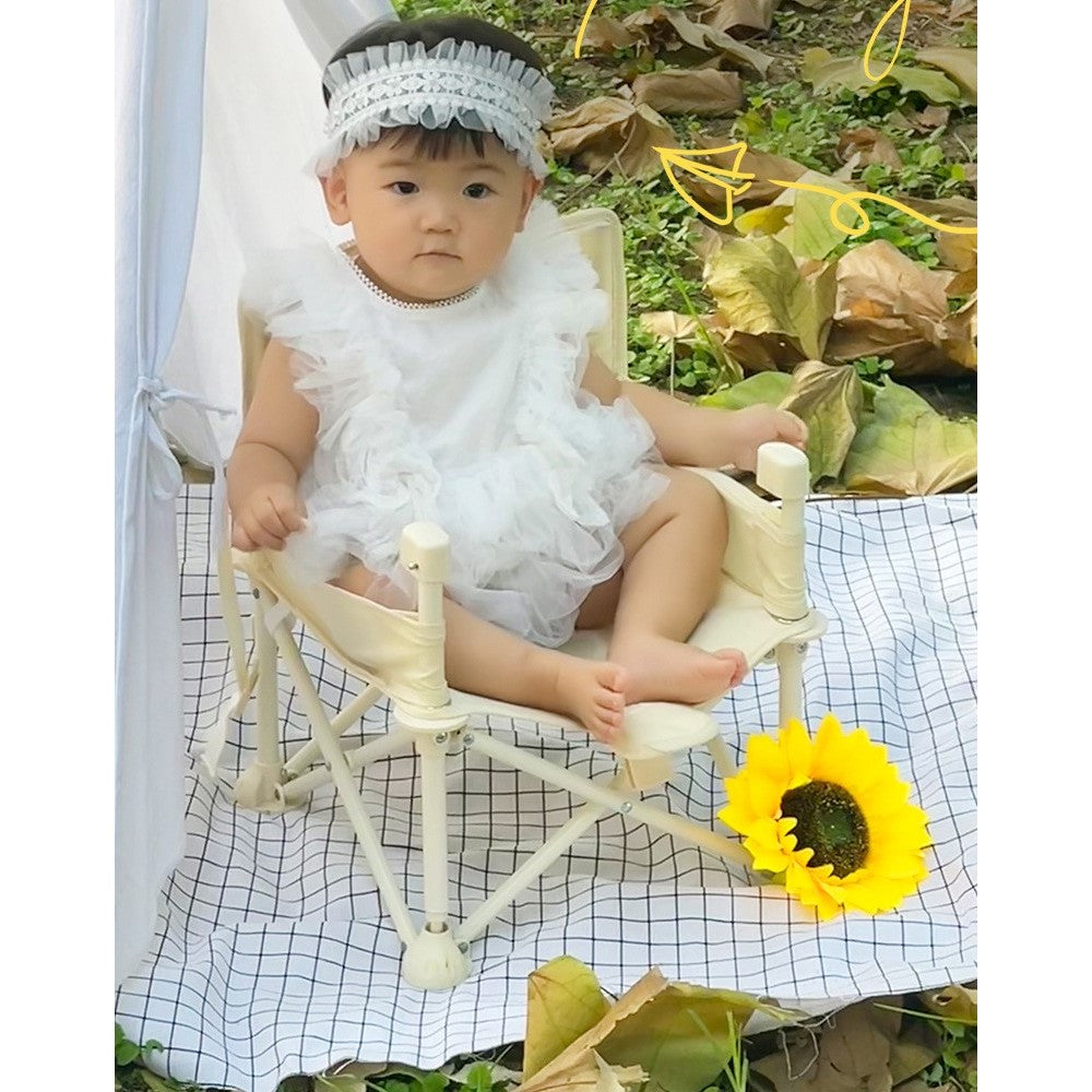 Scaun de Masa pentru Bebelusi si Copii, Flippy, Tavita si Husa Detasabile, Multifuncțional, Stabil, Centura de Siguranta, Cos de Depozitare, Bej, cu Umbrela Roz, de la 6 Luni-2
