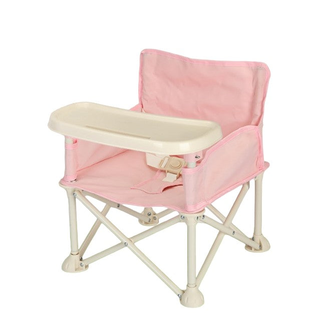 Scaun de Masa pentru Bebelusi si Copii, Flippy, Tavita si Husa Detasabile, Multifuncțional, Stabil, Centura de Siguranta, Cos de Depozitare, Roz, cu Umbrela Roz, de la 6 Luni-3