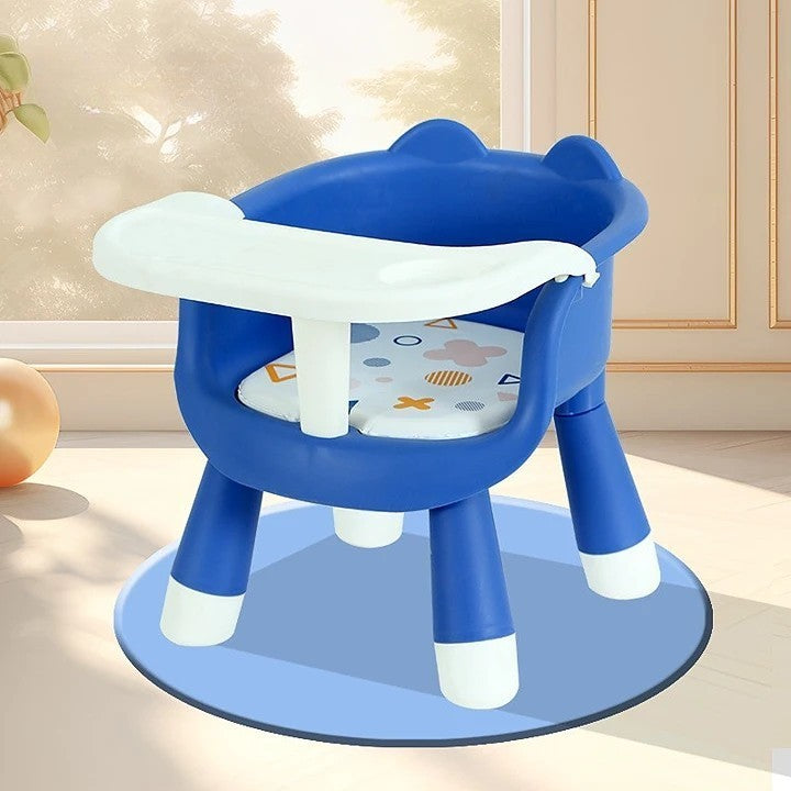 Scaun de Masa pentru Copii, Flippy, 2 in 1, Tavita Detasabila, Spatar Ergonomic, +6 Luni, Inaltime 36 cm, Albastru-2