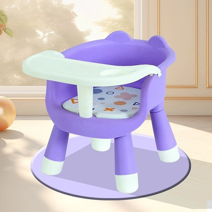 Scaun de Masa pentru Copii, Flippy, 2 in 1, Tavita Detasabila, Spatar Ergonomic, +6 Luni, Inaltime 36 cm, Mov-1