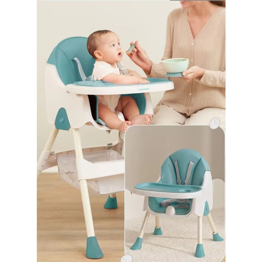 Scaun de Masa Pliabil 3in1, Flippy, Reglabil, Multifunctional, 3 Pozitii, Masuta si Husa Detasabile, Centura de Siguranta, Albastru-1
