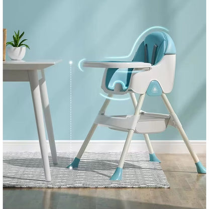 Scaun de Masa Pliabil 3in1, Flippy, Reglabil, Multifunctional, 3 Pozitii, Masuta si Husa Detasabile, Centura de Siguranta, Albastru-2