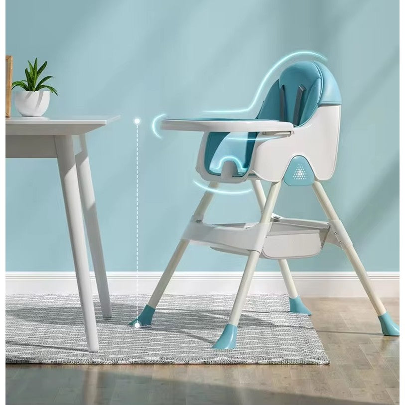 Scaun de Masa Pliabil 3in1, Flippy, Reglabil, Multifunctional, 3 Pozitii, Masuta si Husa Detasabile, Centura de Siguranta, Albastru-2