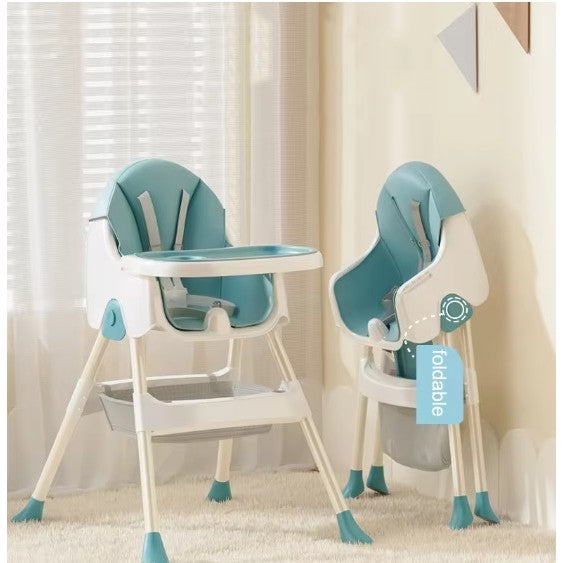 Scaun de Masa Pliabil 3in1, Flippy, Reglabil, Multifunctional, 3 Pozitii, Masuta si Husa Detasabile, Centura de Siguranta, Albastru-5
