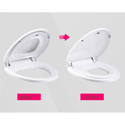 Capac de Toaleta cu Reductie 2 in 1, Flippy, pentru Copii si Adulti, Coborare Lenta si Silentioasa, Instalare Usoara, din PP5 , in Forma de U, Alb-2