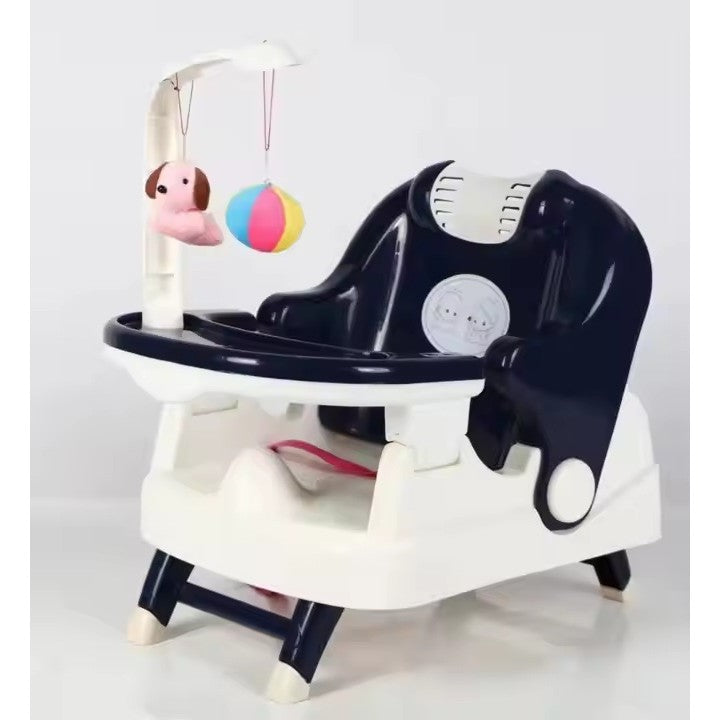 Scaun pentru Copii 2 in 1, Flippy, pentru Servit Masa si pentru Baie, Multifunctional, Pliabil, Portabil, din Plastic, Spatar Reglabil, 58 x 39 cm, Albastru-2