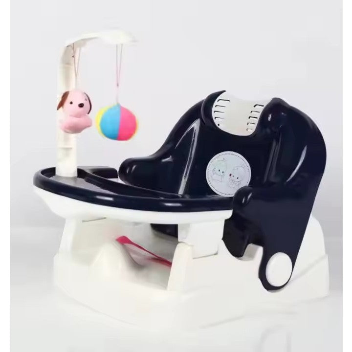 Scaun pentru Copii 2 in 1, Flippy, pentru Servit Masa si pentru Baie, Multifunctional, Pliabil, Portabil, din Plastic, Spatar Reglabil, 58 x 39 cm, Albastru-3