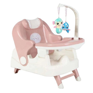 Scaun pentru Copii 2 in 1, Flippy, pentru Servit Masa si pentru Baie, Multifunctional, Pliabil, Portabil, din Plastic, Spatar Reglabil, 58 x 39 cm, Roz-0