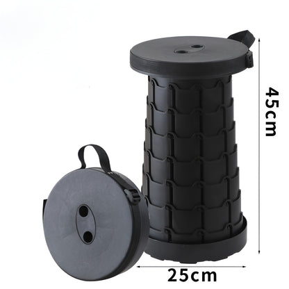 Scaun Telescopic Pliabil pentru Camping si Pescuit, Flippy, Portabil, Universal, Sustine 150 kg, ABS, Diametru 25 cm, Extensibil, Inaltime 45 cm, Negru-4