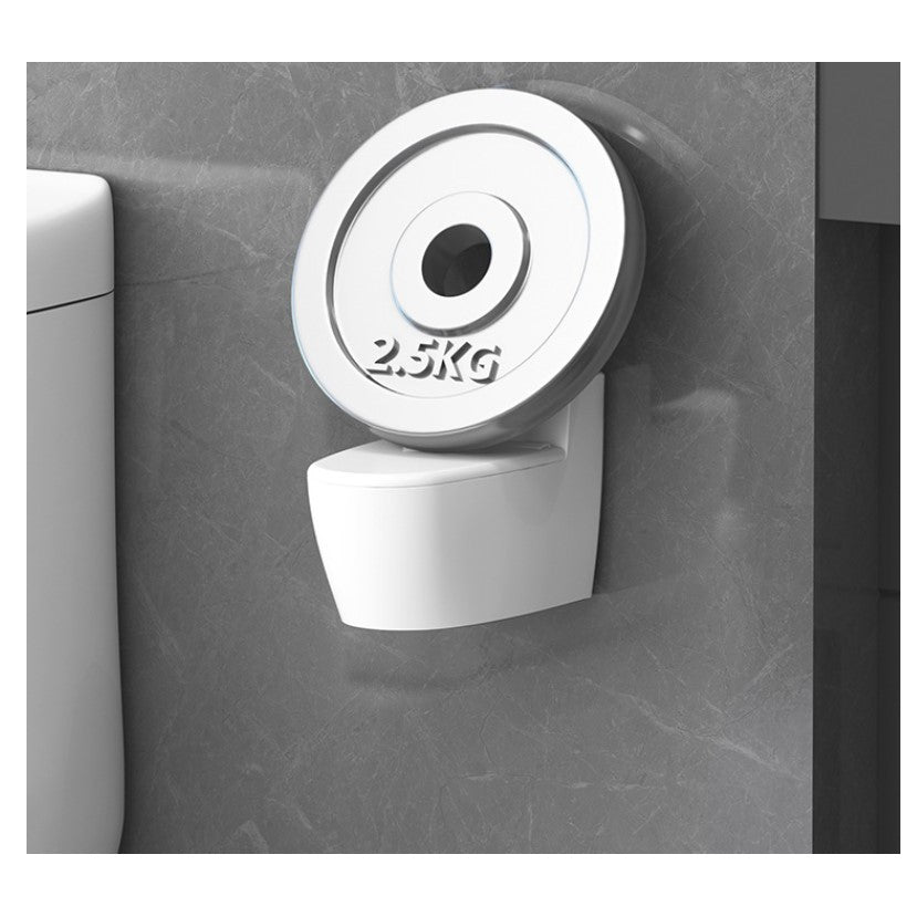 Scrumiera creativa Flippy, Forma de Toaleta, Capac Alb , Material ABS si Otel Inoxidabil, 12.5 x 10 x 8 cm, Fixare prin Lipire sau De Sine Statator, pentru Baie, Camera, Bucatarie, Balcon, Alb, model 2-3