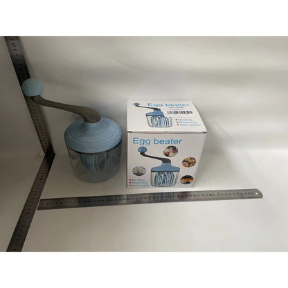 Mixer Manual, Flippy, pentru Oua Smantana Frisca Aluat, Maner Plastic, Usor de Utilizat si Depozitat, Bol Transparent, Albastru-1