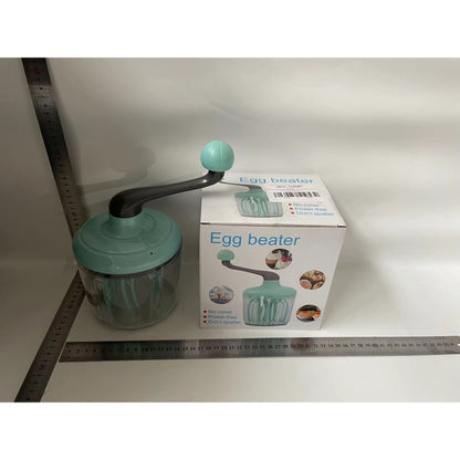 Mixer Manual, Flippy, pentru Oua Smantana Frisca Aluat, Maner Plastic, Usor de Utilizat si Depozitat, Bol Transparent, Verde-1