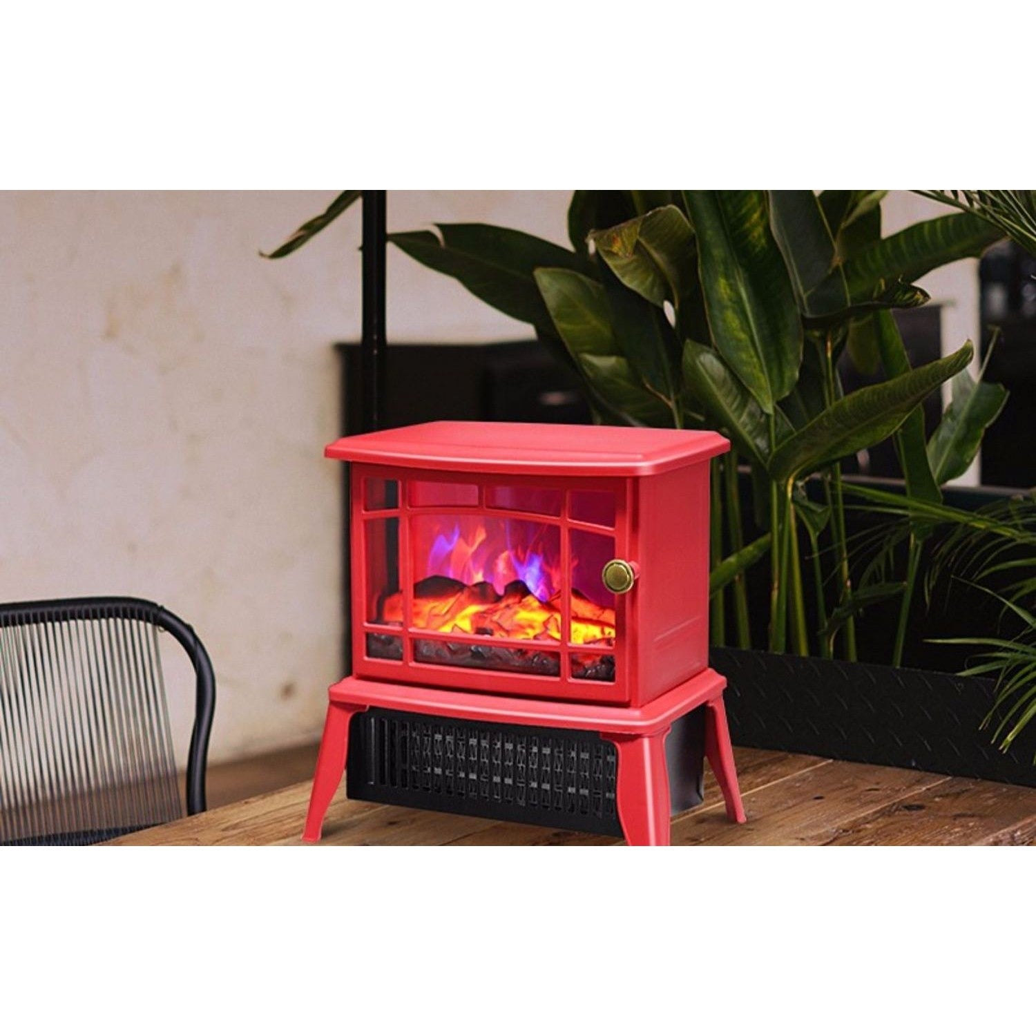 Semineu electric Flippy, 1500W, cu efect de flacara, 25 x 16 x 25 cm, Rosu-3