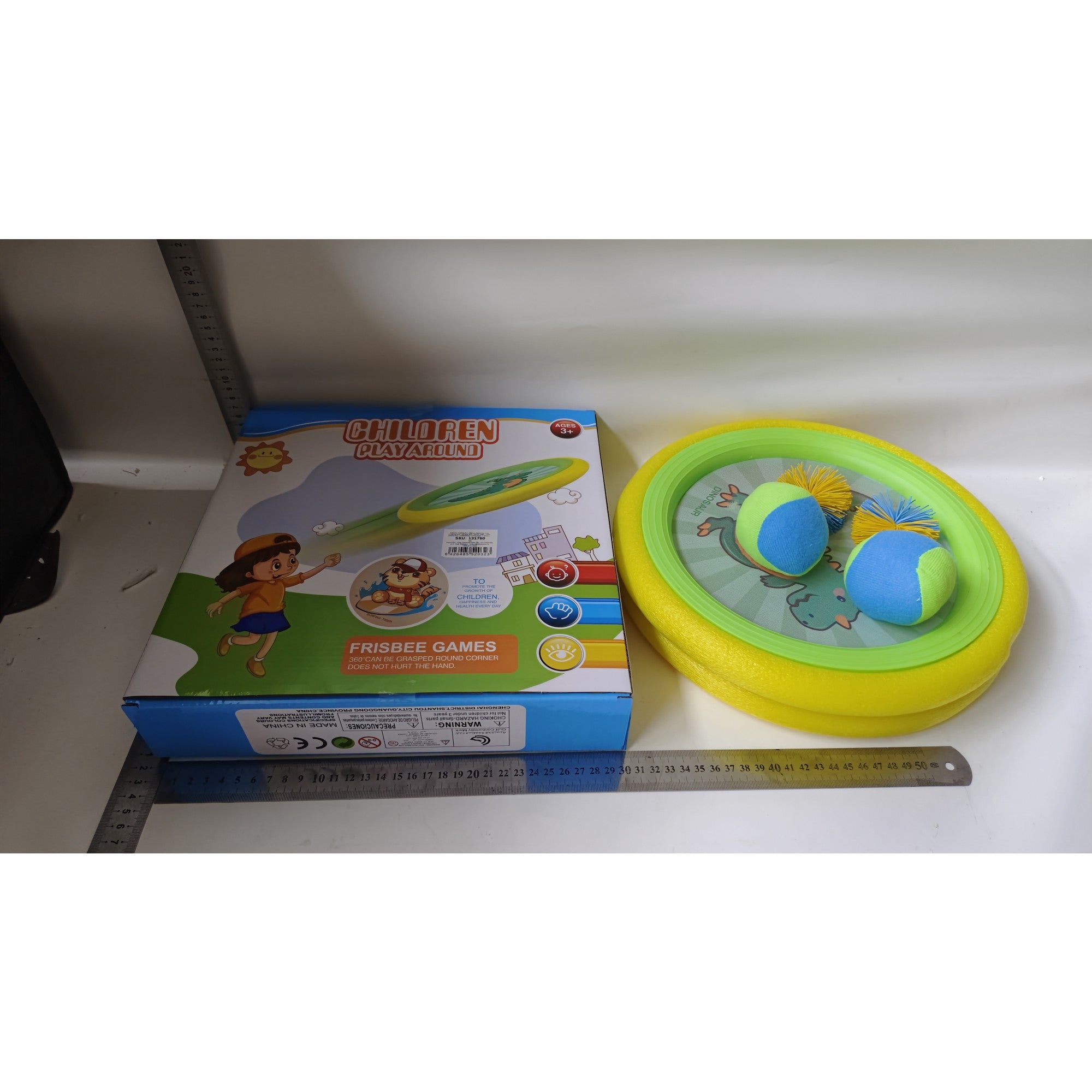 Set Interactiv Arunca si Prinde Mingea, Fippy, pentru Copii, 2 Palete cu Scai, Diametru 30 cm, 4 Mingi, + 3 Ani, Design Animat, Multicolor-1
