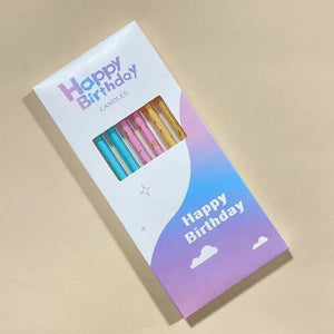 Set 6 Lumanari Lungi, Flippy, Multicolore, Happy Birthday-0