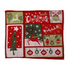 Servet de Masa, Flippy, Model Ren, Brad si Globulete, Scris Merry Christmas, Tematica Craciun, Prosop pentru Masa, 47x33 cm, Bumbac si Fibre Sintetice, Rosu-0
