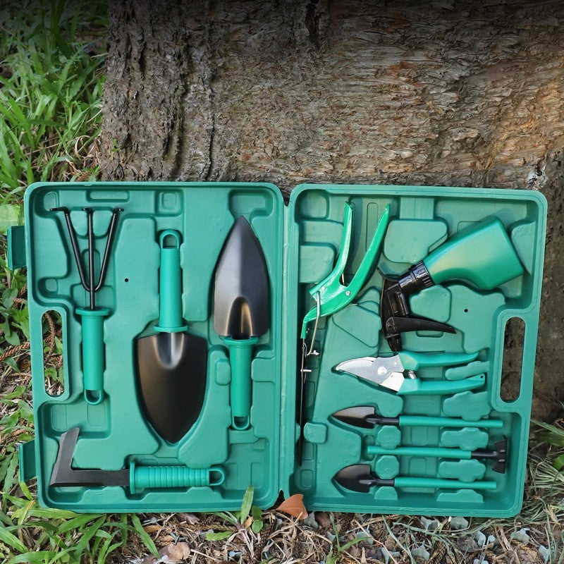 Set 10 accesorii pentru gradinarit Flippy, geanta depozitare inclusa, otel inoxidabil, 37 x 28 cm, verde-5
