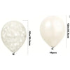 Set 10 Baloane din Latex, Flippy, Model Party, 30 cm, 5x Alb, 5x Transparent Confetti, 2.8 g-0