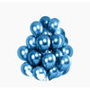 Set 10 Baloane din Latex Chrome, Flippy, Model Party, 23 cm, Diferite Nuante Albastru, 2.2 g-0
