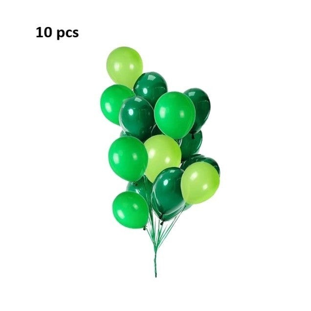 Set 10 Baloane din Latex, Flippy, Model Party, 30 cm, Verde Diferite Nuante, 2.8 g-0