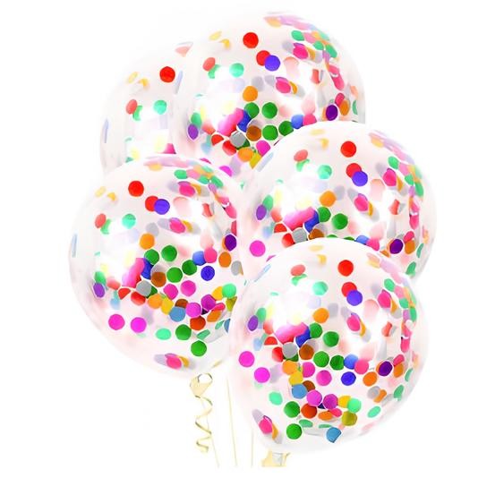 Set 10 Baloane din Latex, Flippy, Model Party Confetti, 30 cm, Multicolore, 2.8 g-0