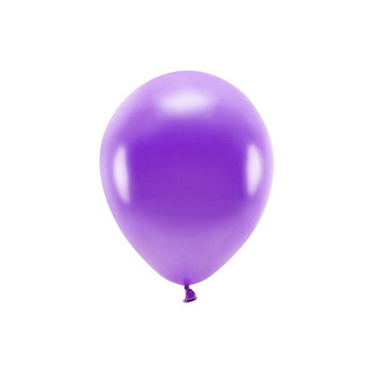 Set 10 Baloane din Latex, Flippy, Model Party cu Buline si Simple, 30 cm, Mov, 2.8 g-2
