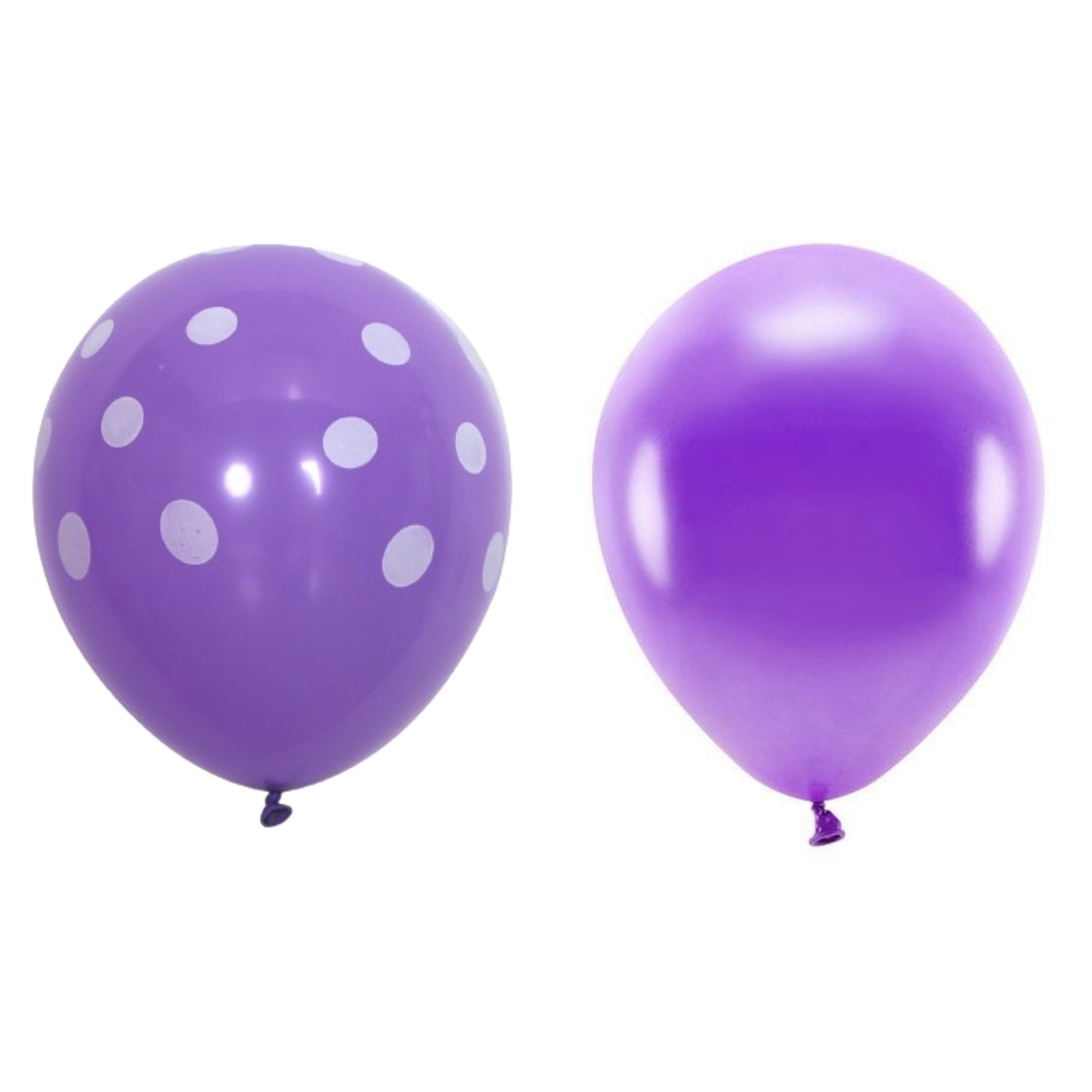 Set 10 Baloane din Latex, Flippy, Model Party cu Buline si Simple, 30 cm, Mov, 2.8 g-0