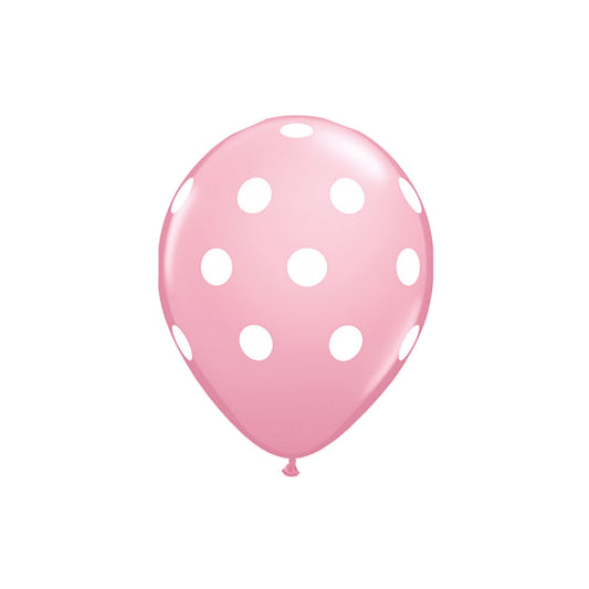 Set 10 Baloane din Latex, Flippy, Model Party cu Buline si Simple, 30 cm, Roz, 2.8 g-1