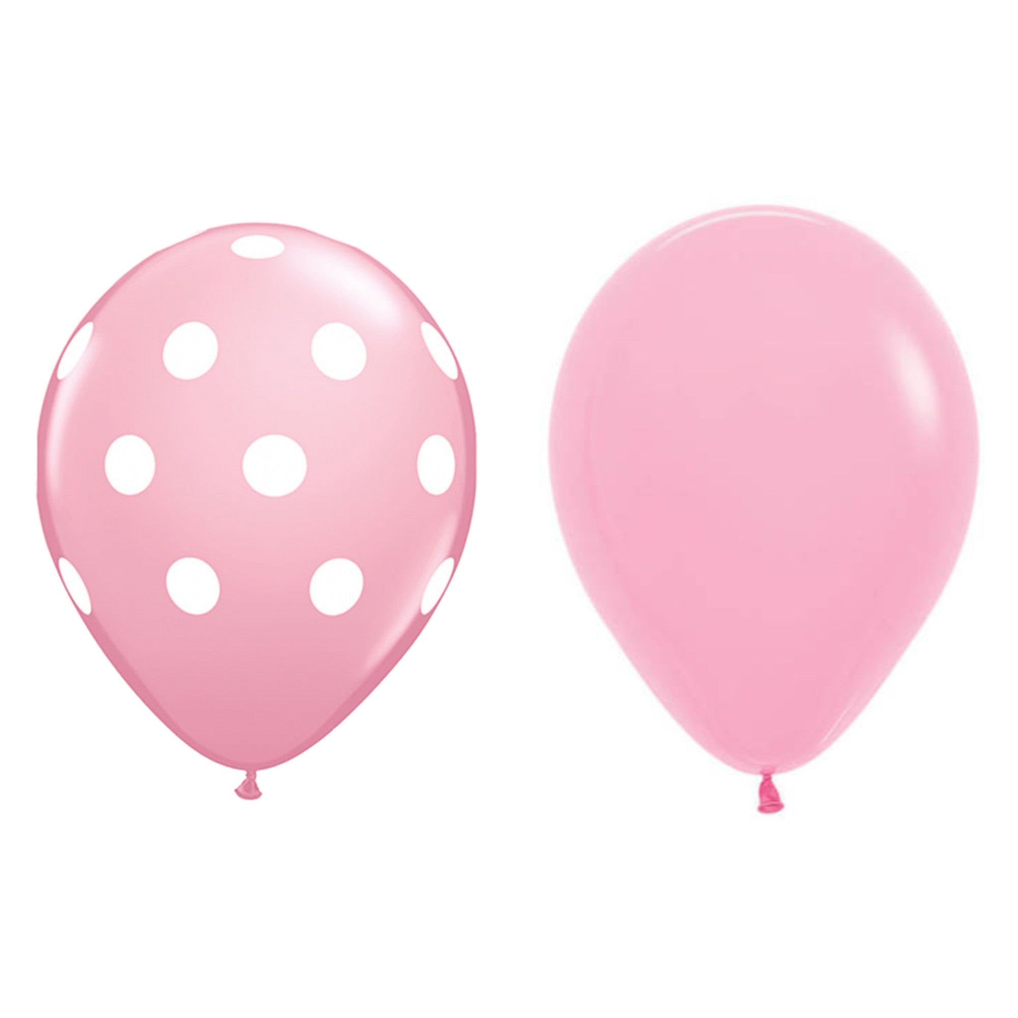 Set 10 Baloane din Latex, Flippy, Model Party cu Buline si Simple, 30 cm, Roz, 2.8 g-0