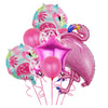 Set 10 Baloane Folie si Latex Flamigo Party, 60 -90 cm, Roz-0