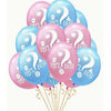 Set 10 Baloane din Latex, Flippy, Model Party Gender Reveal, 30 cm, Roz Albastru, 2.8 g-0