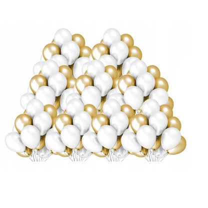 Set 10 Baloane din Latex Metalizate, Flippy, Model Party, 5x Alb, 5x Nude, 23 cm, 2.2 g-1
