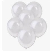 Set 10 Baloane din Latex Metalizate, Flippy, Model Party, Alb, Argintiu, 23 cm, 2.2 g-0