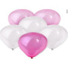 Set 10 Baloane din Latex Metalizate, Flippy, Model Party, 23 cm, Alb, Roz, 2.2 g-0