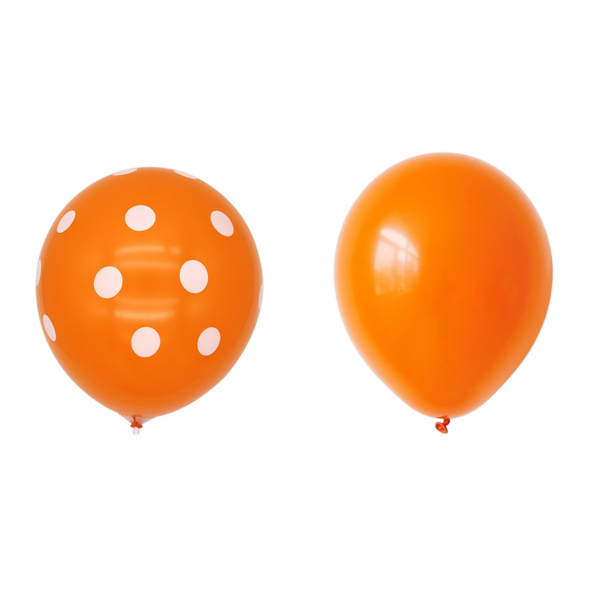 Set 10 Baloane din Latex, Flippy, Model Party cu Buline si Simple, 30 cm, Portocaliu, 2.8 g-0