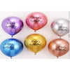 Set 10 Baloane din Latex Chrome, Flippy, Model Party, La Multi Ani, 23 cm, Multicolor, 2.2 g-0