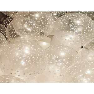 Set 10 Baloane din Latex Transparente, Flippy, Model Party Confetti, 30 cm, Multicolore, 2.8 g-0