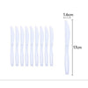 Set 10 cutite de unica folosinta 17 x 1.6 cm, alb-0