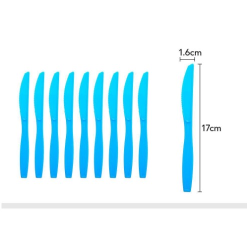 Set 10 cutite de unica folosinta 17 x 1.6 cm, albastru-0