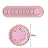 Set 10 farfurii, diametru 18 cm, roz/auriu-0