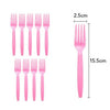 Set 10 furculite de unica folosinta 15.5 x 2.5 cm, roz-0