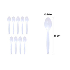 Set 10 linguna de unica folosinta 15 x 3.3 cm, alb-0