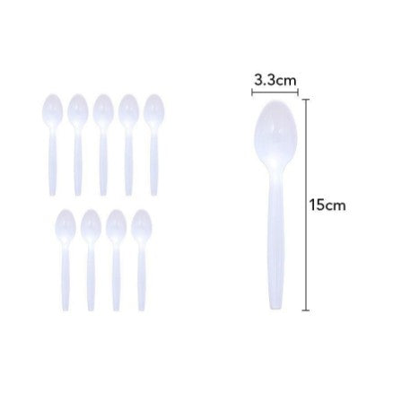 Set 10 linguna de unica folosinta 15 x 3.3 cm, alb-0