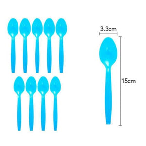 Set 10 linguna de unica folosinta 15 x 3.3 cm, albastru-0