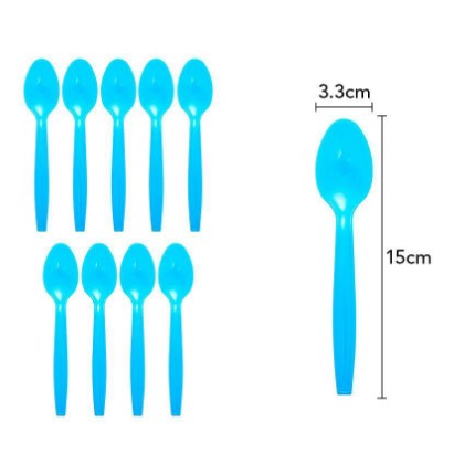 Set 10 linguna de unica folosinta 15 x 3.3 cm, albastru-0