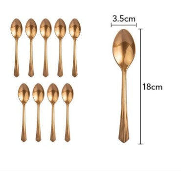 Set 10 linguna de unica folosinta 15 x 3.3 cm, bronz-0